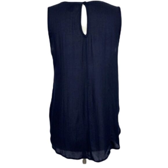 Lucky Brand Navy Embroidered Sleeveless Top L - Picture 3 of 10